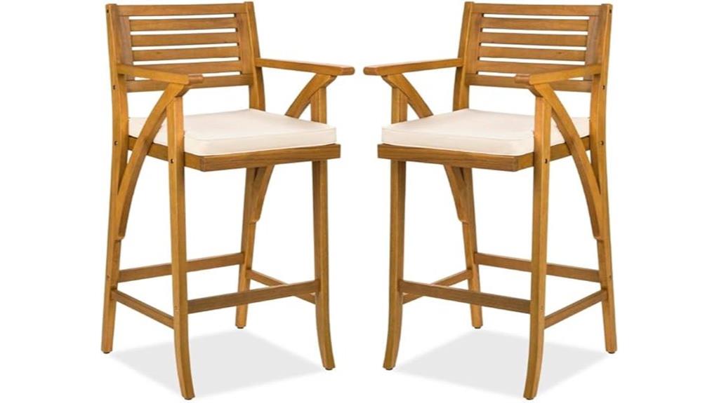 outdoor acacia wood stools