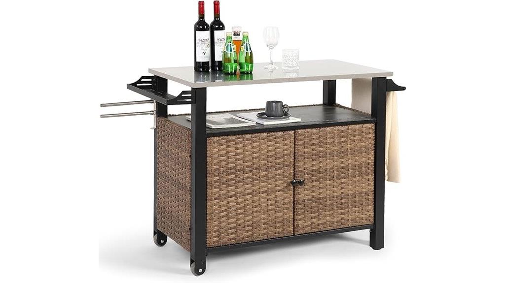 outdoor stainless steel kitchen cart