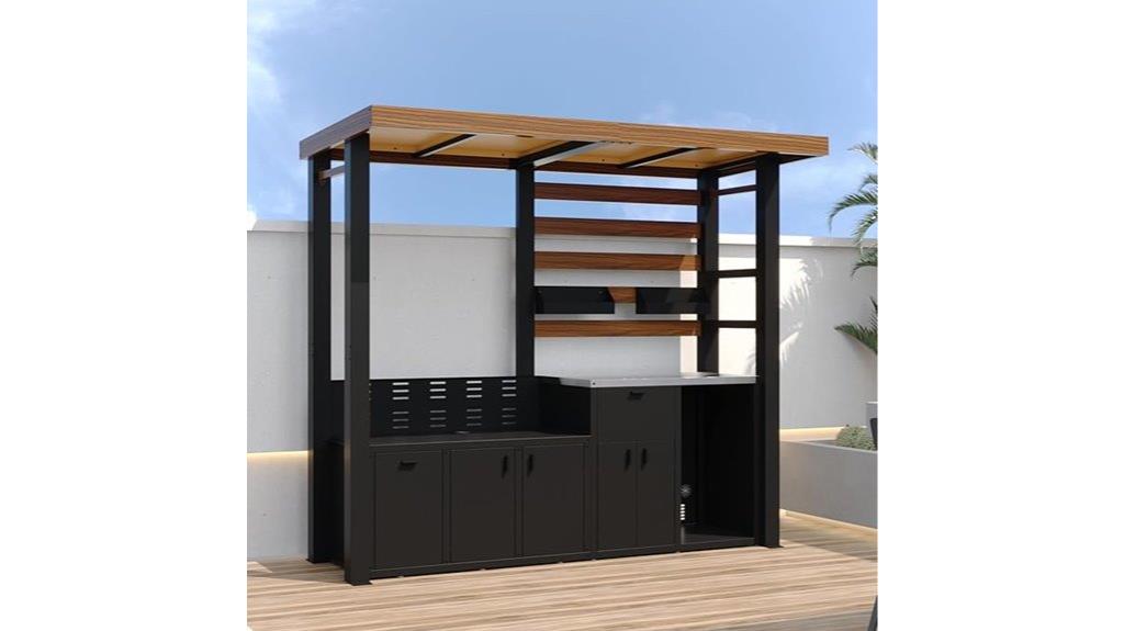 outdoor steel bbq station