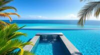 overflow troughs in infinity pools