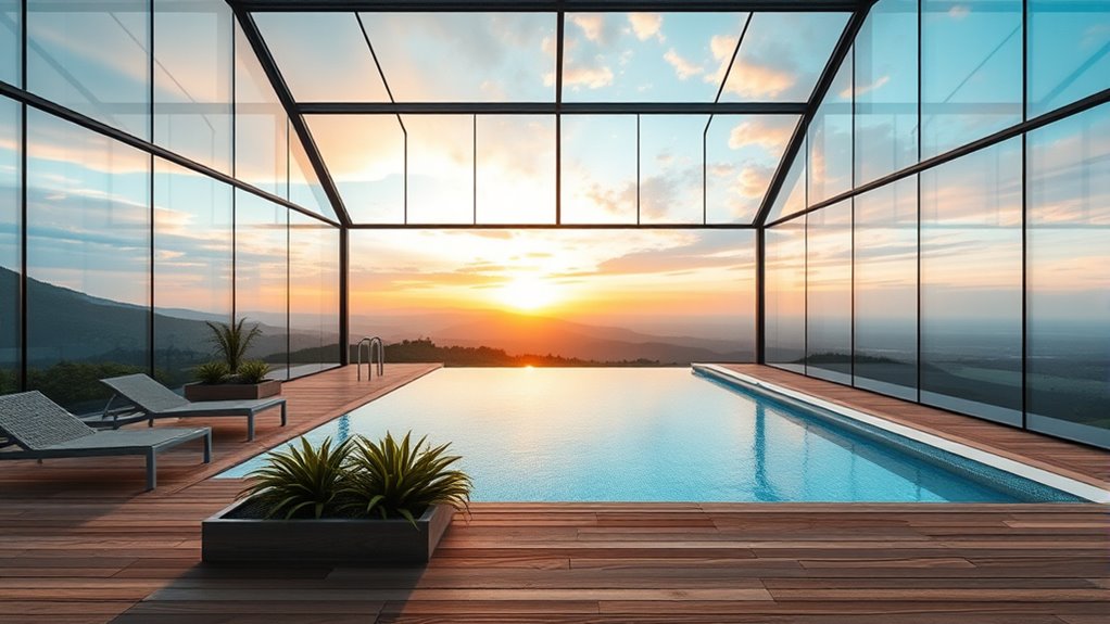 panoramic glass pool enclosure
