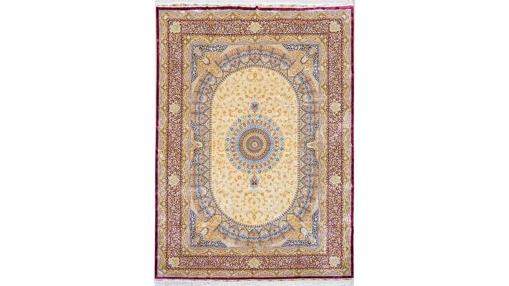 pink handwoven silk rug