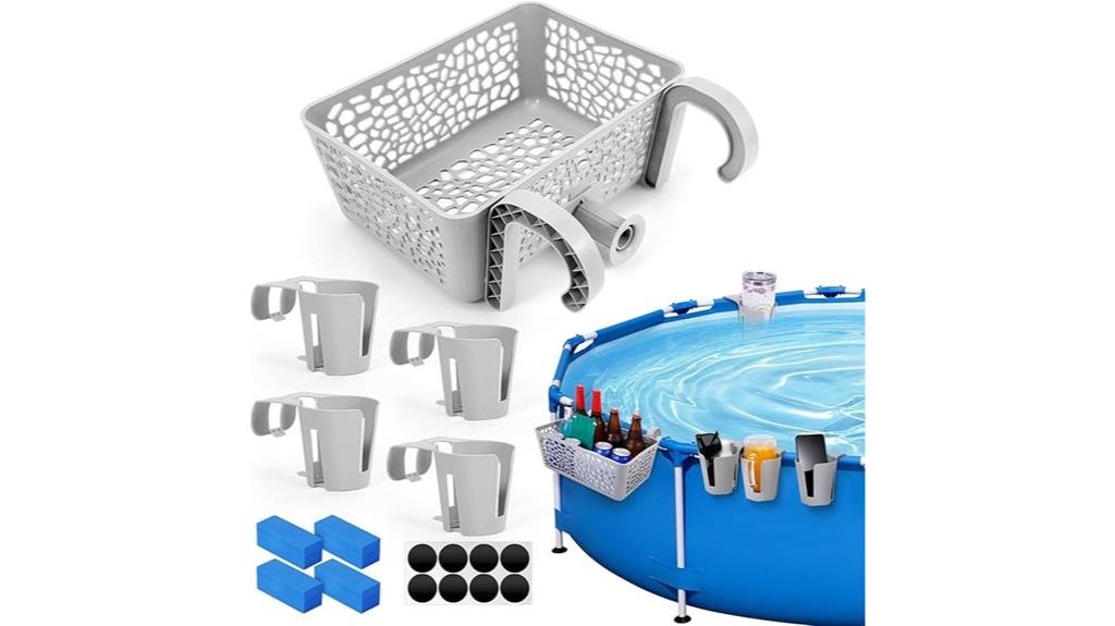 poolside basket with cups