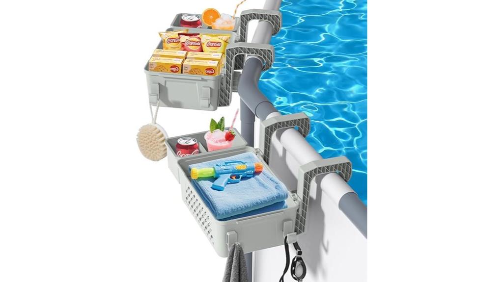 poolside basket with holders