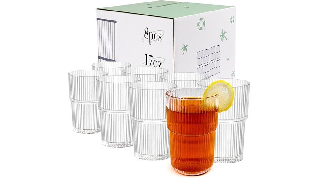 poolside clear acrylic tumblers