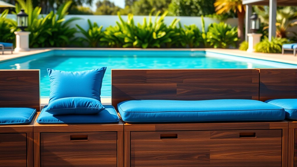poolside storage bench options