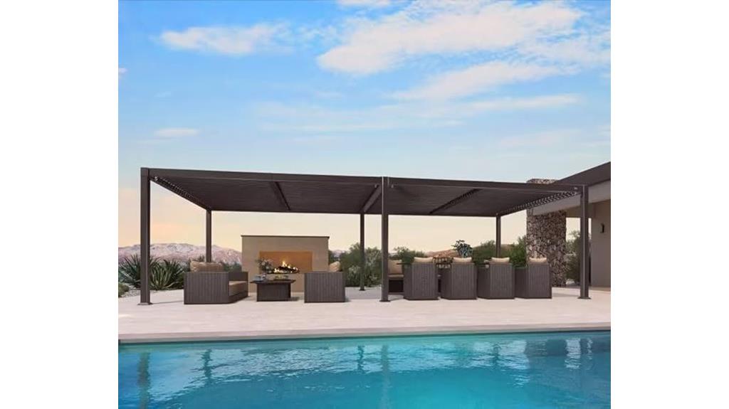purple leaf louvered pergola