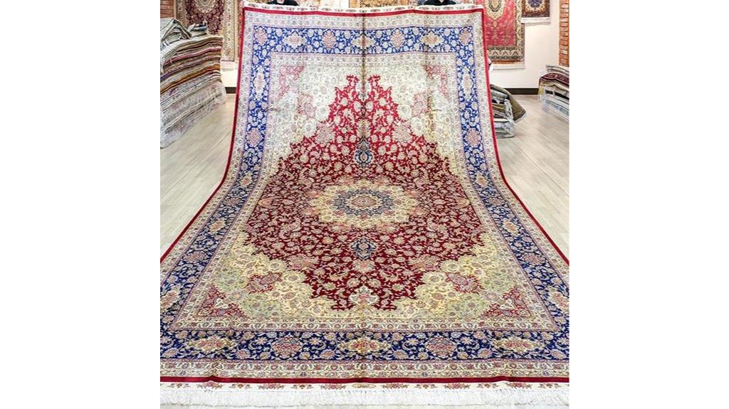 red handmade medallion rug