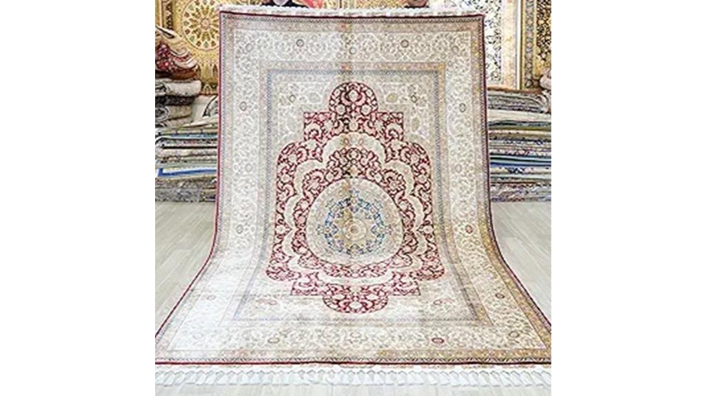 red handwoven vintage rug
