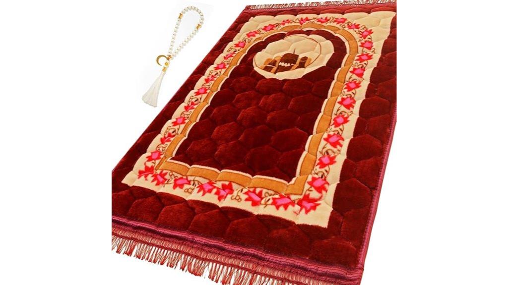 red soft thick prayer rug
