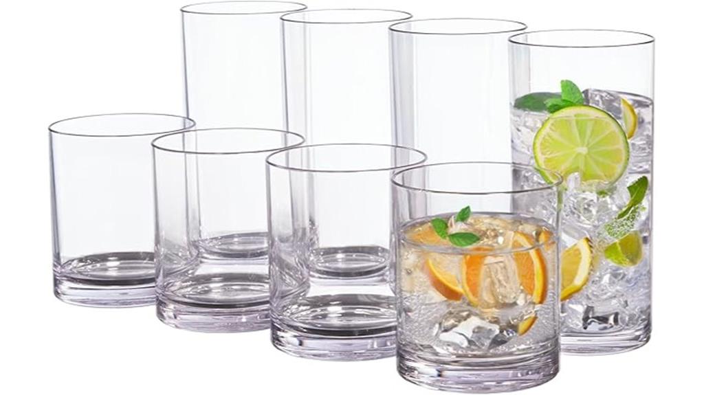 reusable clear acrylic glasses