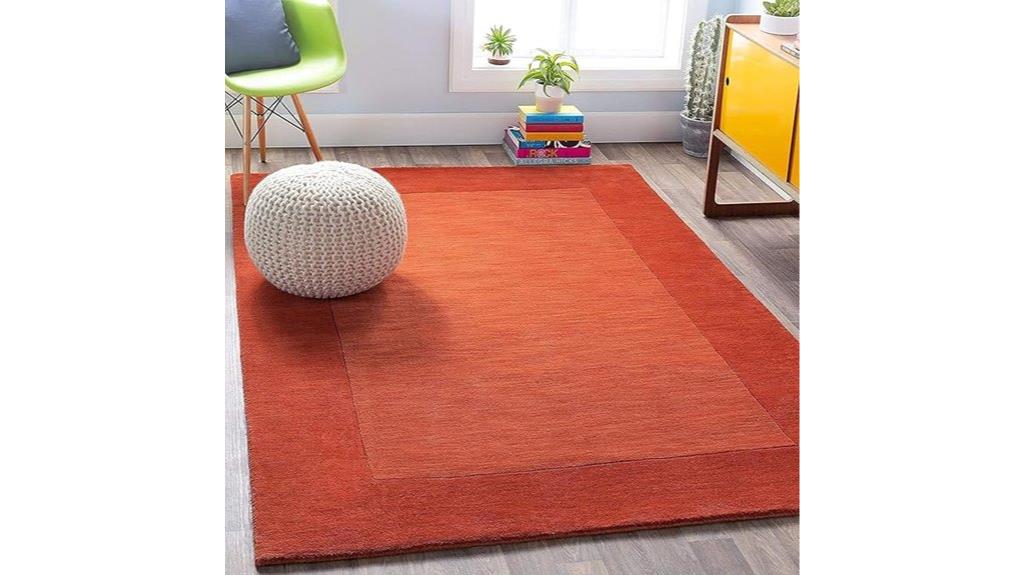 rust colored wool rug