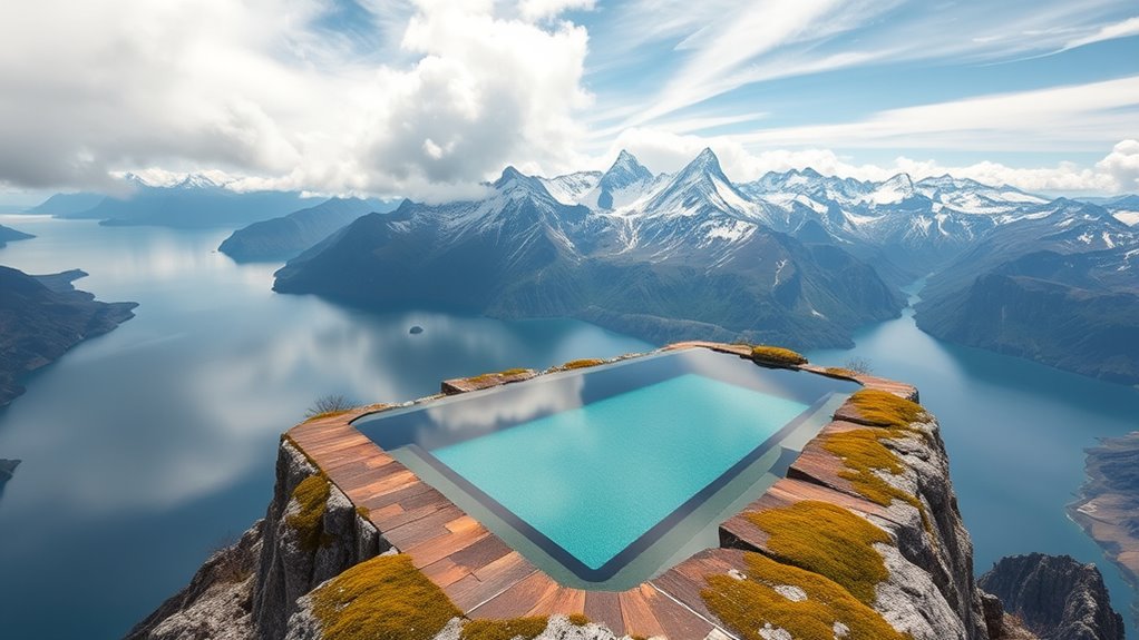 secluded mountain infinity pools