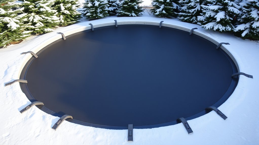 secure winter pool cover