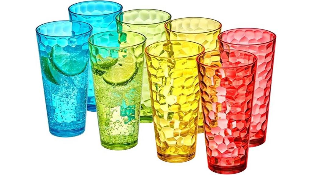 set of 8 plastic tumblers