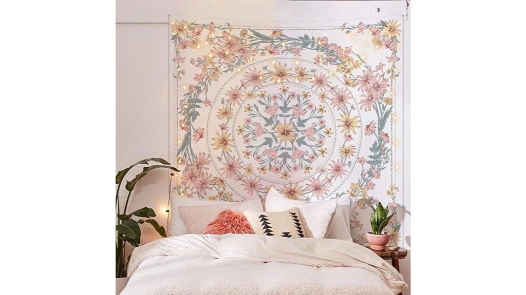 simple mandala floral tapestry