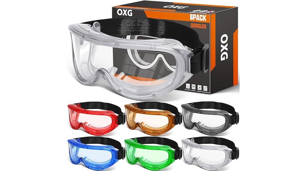 six pack safety goggles