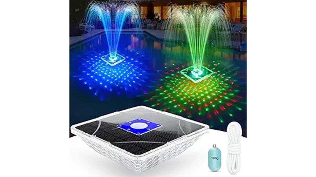 solar fountain with lights