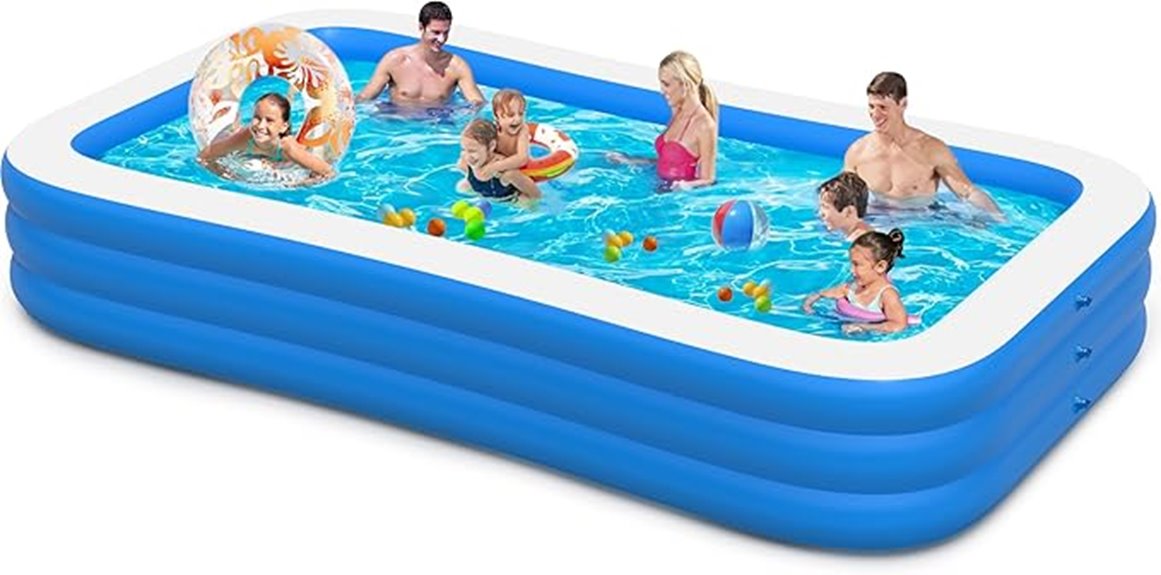 spacious inflatable adult pool