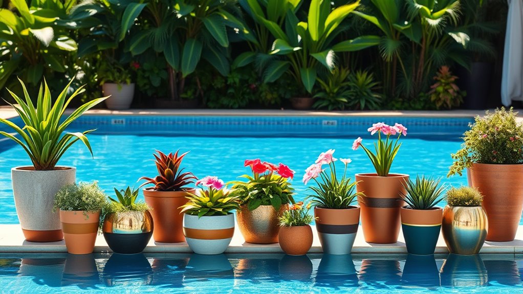 stylish durable poolside planters