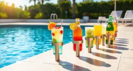 stylish poolside cup holders