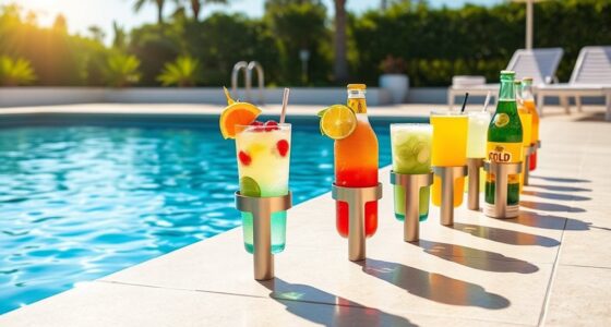 stylish poolside cup holders
