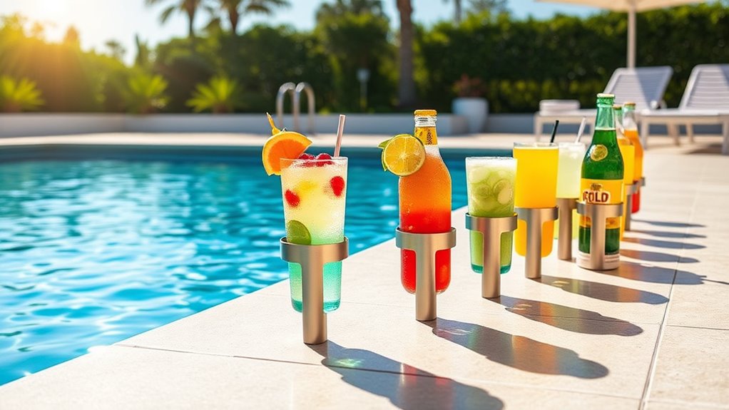 stylish poolside cup holders