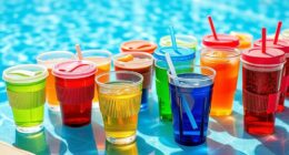 stylish spill proof pool drinkware