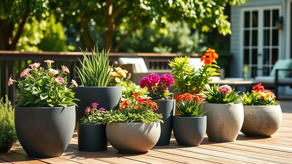 top patio self watering planters