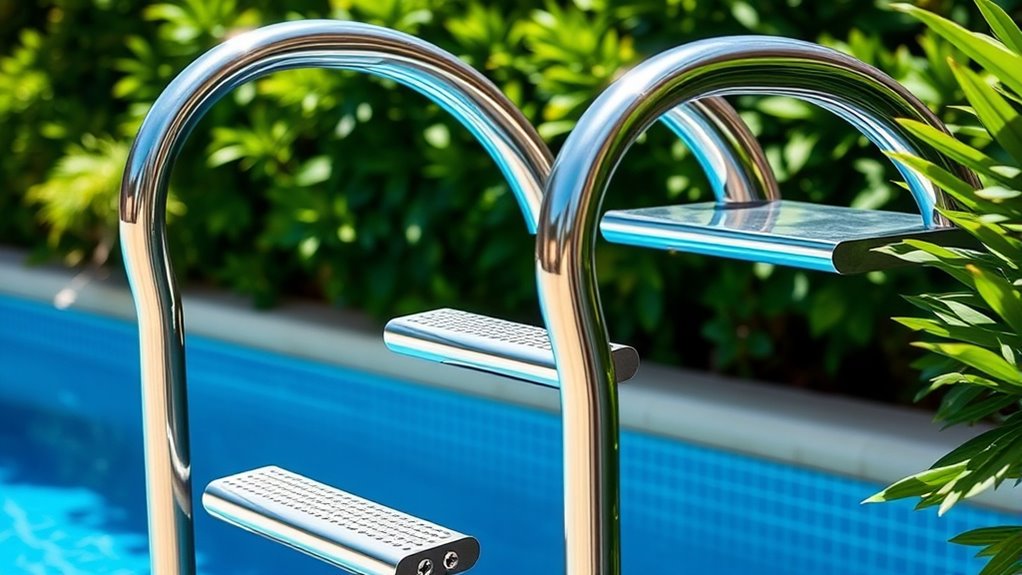 top stainless steel pool ladders