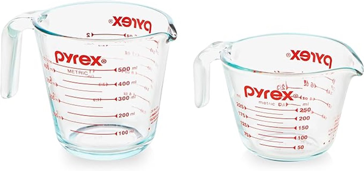 two piece glass measuring cups