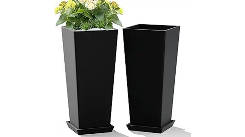 two tall planters set