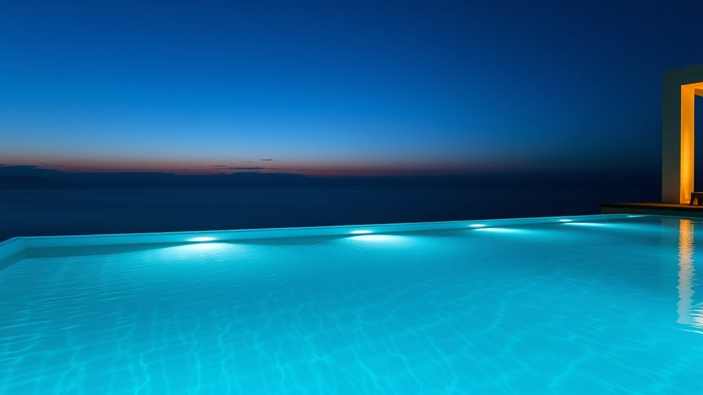vibrant elegant pool lighting