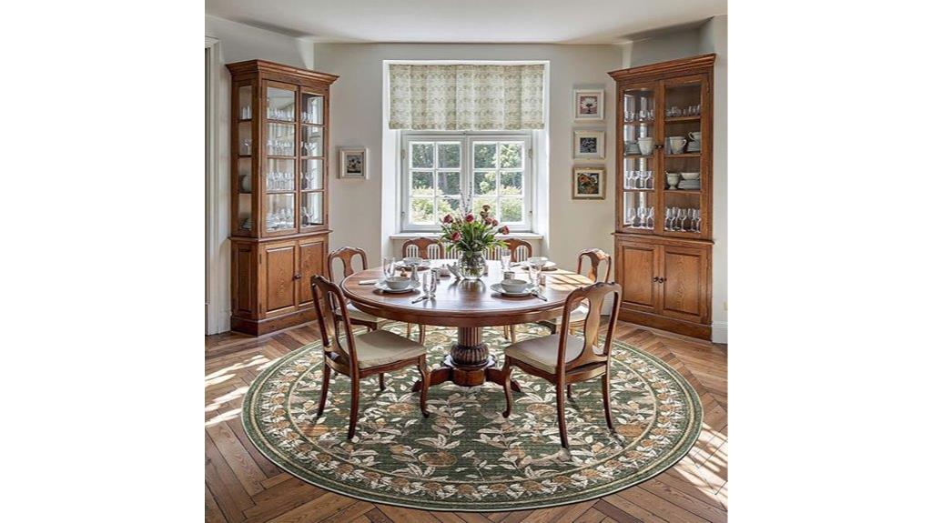 vintage floral round rug