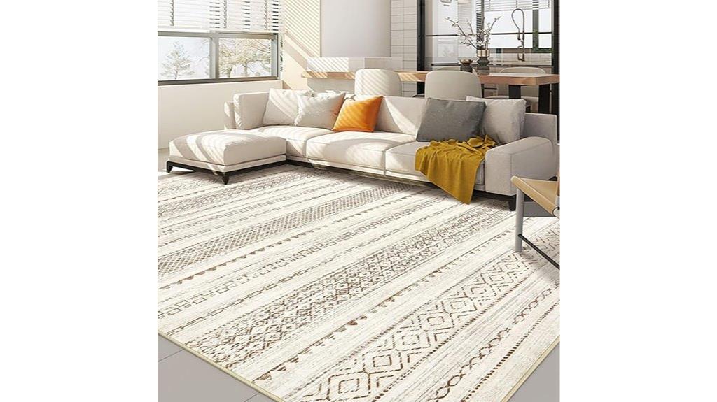 washable boho neutral rug