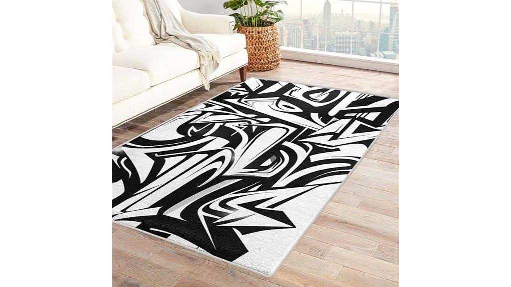 washable modern abstract rug