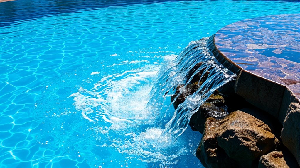 waterfalls enhance pool aesthetics