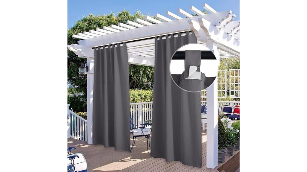 waterproof grey patio curtains