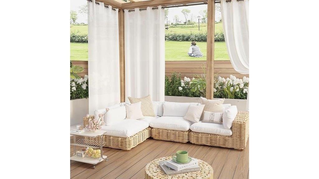 waterproof white sheer curtains