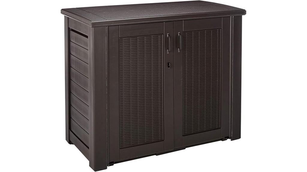 weather resistant 123 gallon cabinet