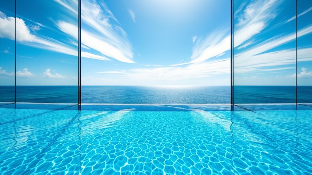 elegant pools with transparent walls