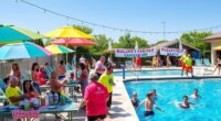 hosting a poolside community event
