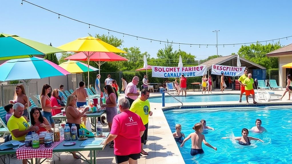 hosting a poolside community event