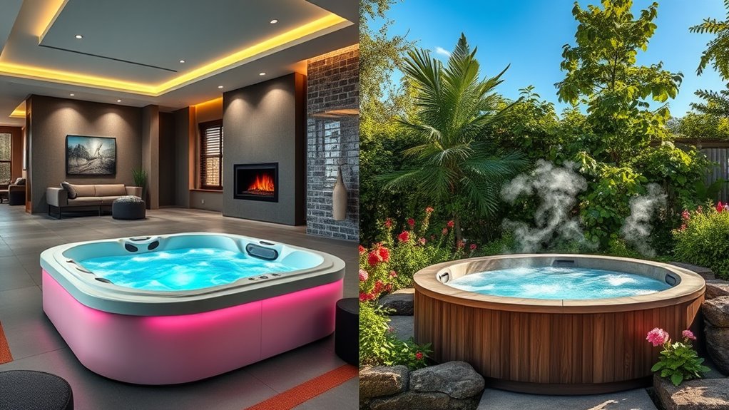 indoor outdoor hot tub considerations
