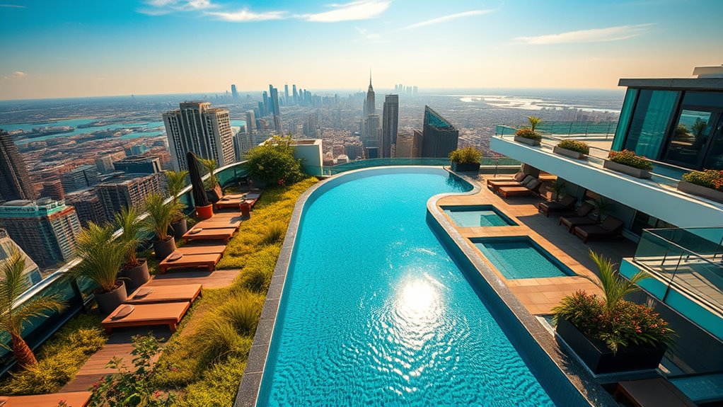 infinity pools rooftop gardens