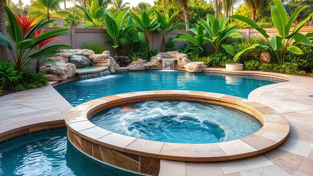 luxury pool spa features