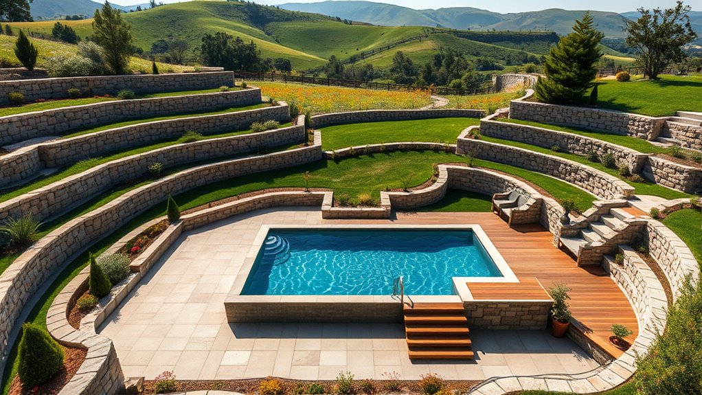 pool construction on sloped terrain