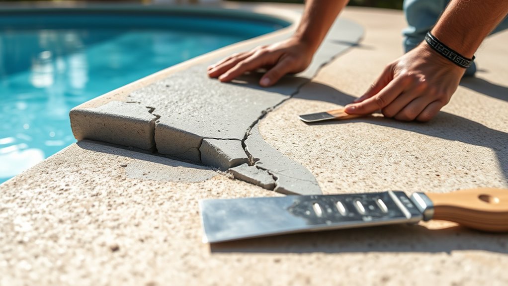 pool coping crack repair