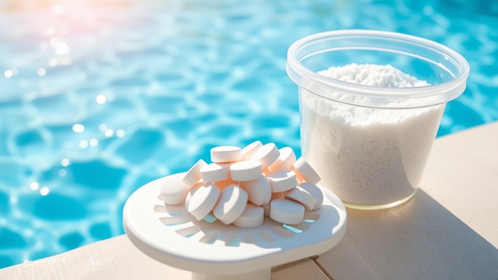 pool shock and chlorine tablets
