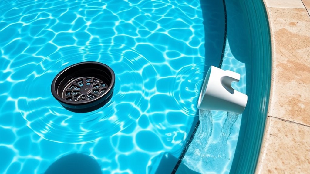 pool skimmer and return maintenance